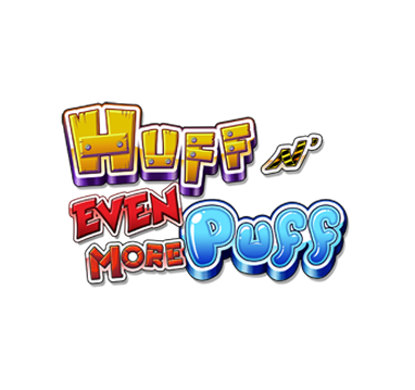 The 'Huff N Even More Puff' game logo, featuring colorful, stylized text in yellow, red, and blue.