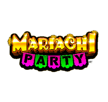 The words "Mariachi Party" in stylized, glittery gold, pink, and green text.