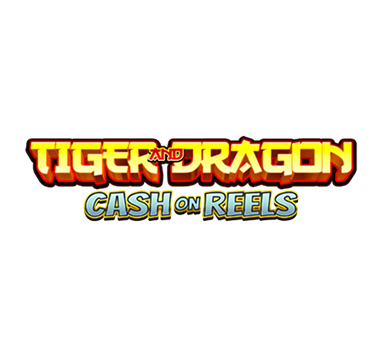 Logo for the game 'Tiger and Dragon Cash on Reels'.